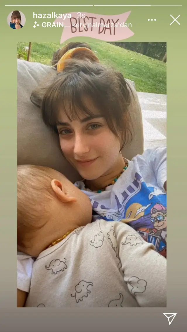 Ah Hazal Kaya! Gel de düşme oğluyla bu poza! 8