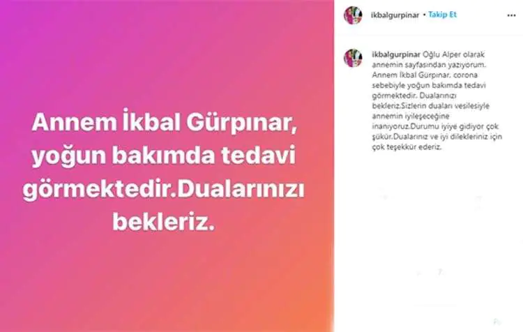 Babasını koronavirüsten kaybeden İkbal Gürpınar'ın koronavirüs tedavisinde son durum! 9 Babasını koronavirüsten kaybeden İkbal Gürpınar'ın koronavirüs tedavisinde son durum! 9