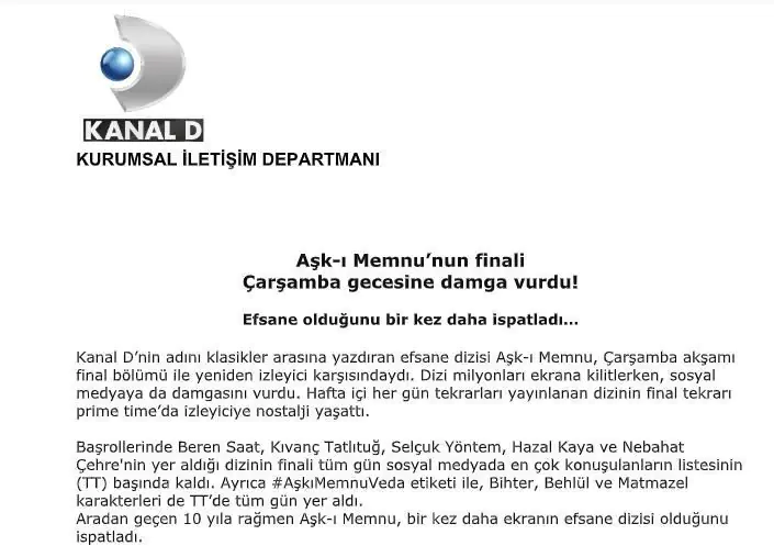 Kanal D'den Aşk-ı Memnu sevinci ve yeni duyuru! 7