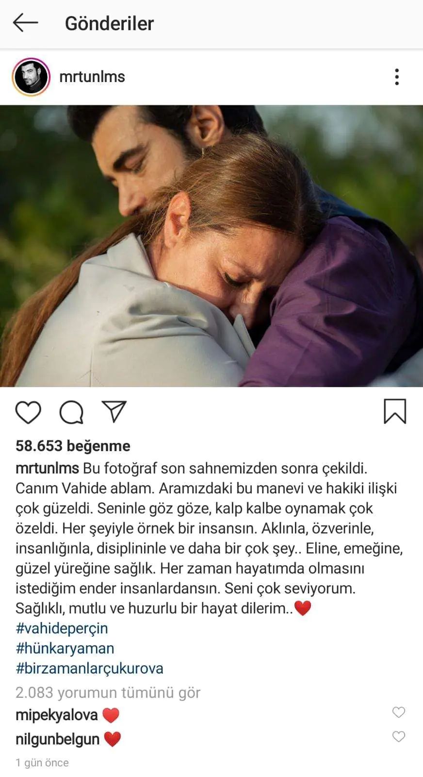 Vahide Perçin'e en duygusal veda Murat Ünalmış'tan geldi...Bir Zamanlar Çukurova setinde duygu yüklü veda 7