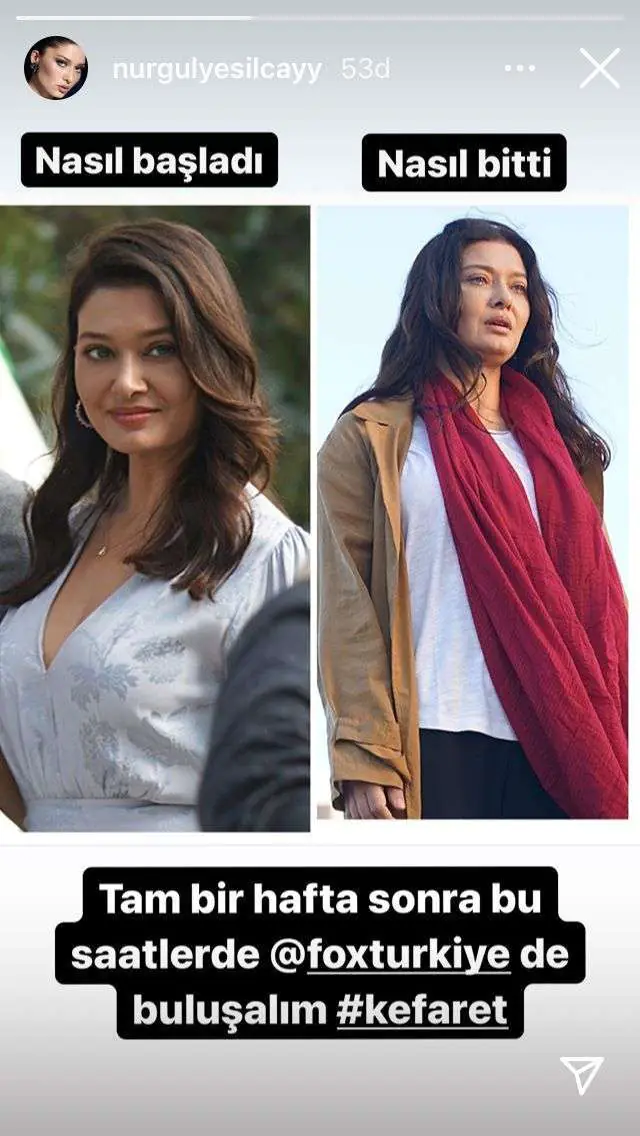 Neydi, ne oldu? Nurgül Yeşilçay, Kefaret dizisinden iki kare fotoğrafla her şeyi anlattı! 7