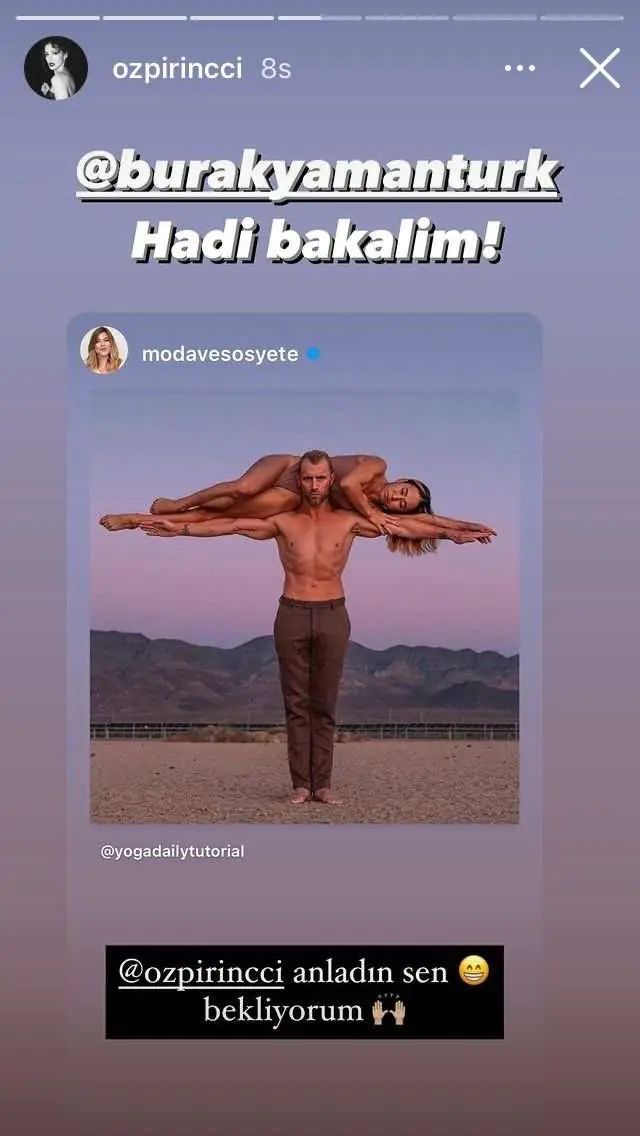 Ha gayret olacak! Özge Özpirinçci ve Burak Yamantürk inat etti, o fotodaki hareketi yaptılar! 8
