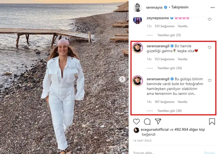 Serenay Sarıkaya hakkında 'hamile güzelliği gelmiş' yorumu! 8