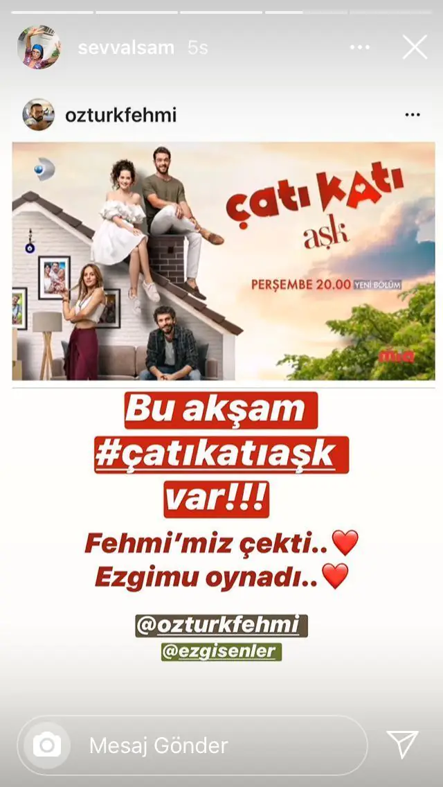 Şevval Sam'dan Çatı Katı Aşk dizisine büyük jest! Resmen reklamını yaptı! 7