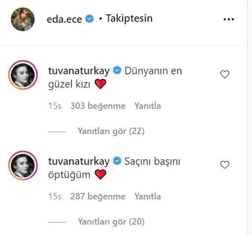 Yasak Elma'nın Leyla'sı Tuvana Türkay, Eda Ece'nin pozuna yorum yapmadan duramadı! 9