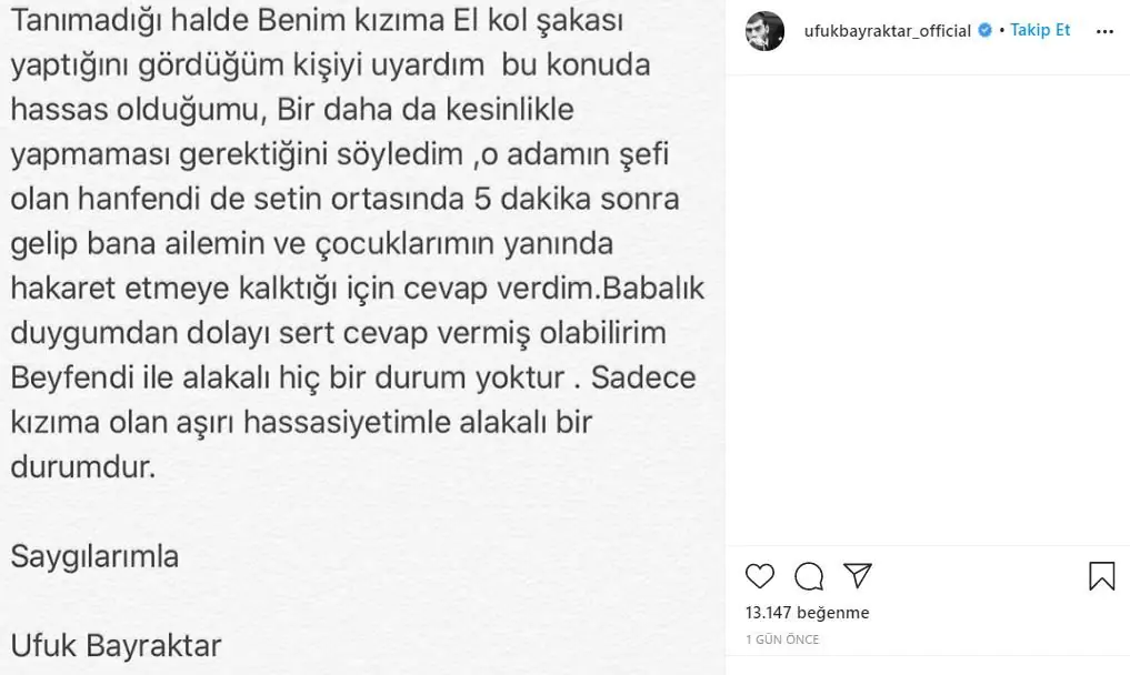 Ufuk Bayraktar sette şiddet uyguladığı iddiasına ilk kez yanıt verdi 7 Ufuk Bayraktar sette şiddet uyguladığı iddiasına ilk kez yanıt verdi 7