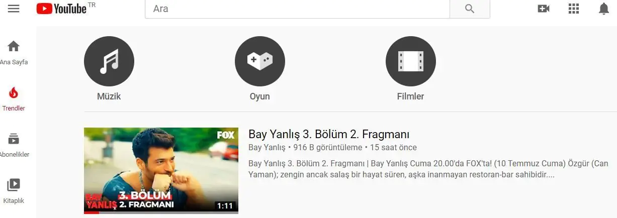 Bay Yanlış dizisinin fragmanı bile Youtube trenlerinde 1 numara! 7