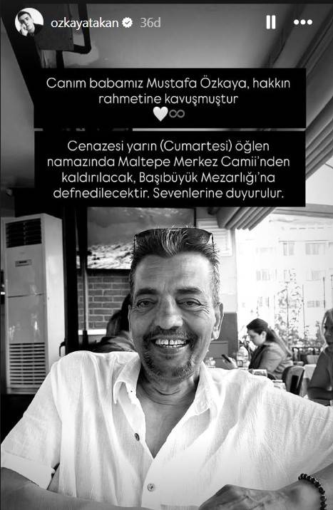 Ünlü Oyuncu Atakan Özkaya'nın Acı Kaybı: Babası Mustafa Özkaya Hakkın Rahmetine Uğurdu